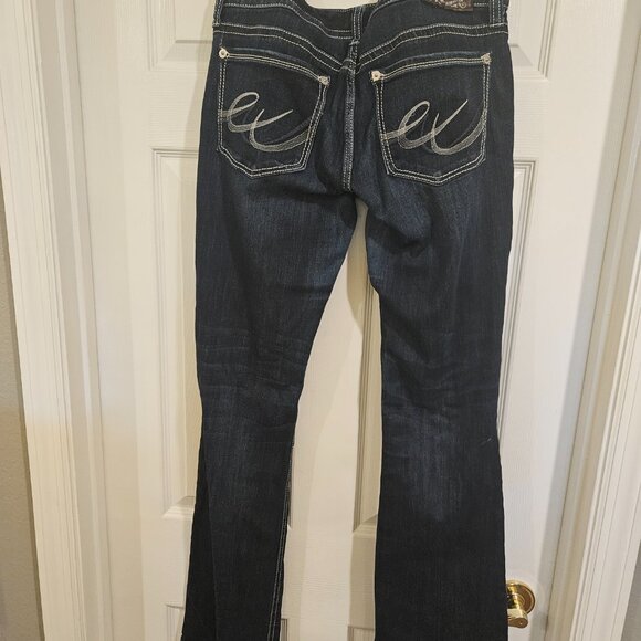 EXPRESS WOMEN'S JEANS SIZE 10L BARELY BOOTCUT LOW RISE - Picture 2 of 3